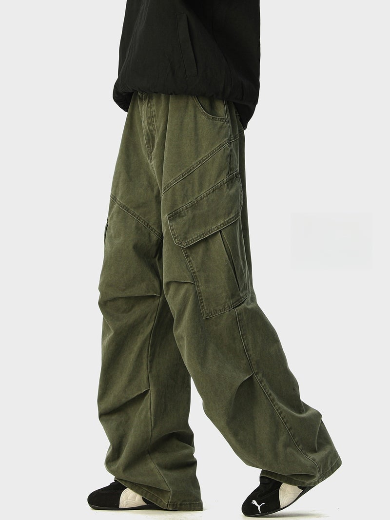 Niche High-End Design High Street Straight Drape Casual Pants For Men And Women Korean Style Trendy Pure Cotton Cargo Pants - Image 5